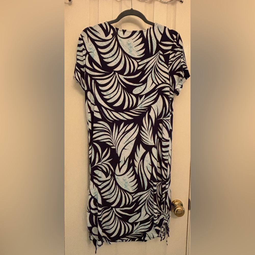 Chicos Trobal Tropics Sanibel V Neck Dress in Aqua Pearl Size 1 or M or 8